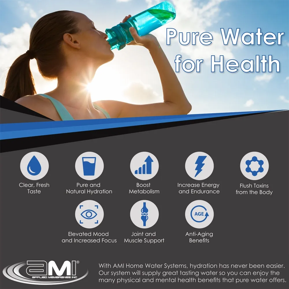 125 GPD - AMI Ultimate - High Flow Mineral RO   UF   UV Disinfection Drinking Water System with TDS Control & Booster Pump
