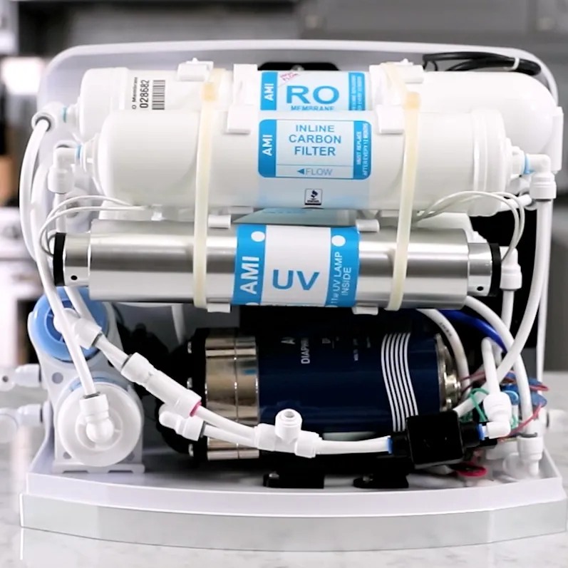 125 GPD - AMI Ultimate - High Flow Mineral RO   UF   UV Disinfection Drinking Water System with TDS Control & Booster Pump
