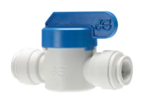 1/4"T x 1/4"T | Straight | Two-Way Ball Valve | Shut-Off Valve (Isolation Valve) for Home RO