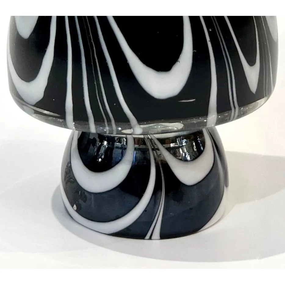 1980 Formia Italian Vintage White Black Clear Murano Glass Tree Modern Sculpture