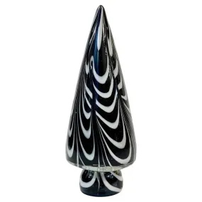 1980 Formia Italian Vintage White Black Clear Murano Glass Tree Modern Sculpture