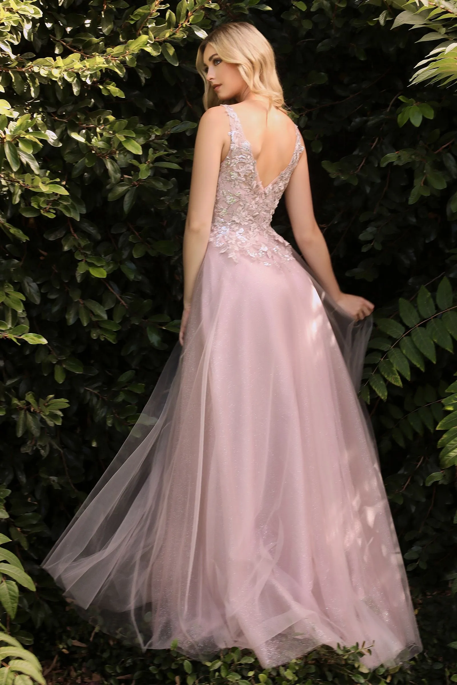 A-Line Curve Princess Tulle Skirt Plus Size Long Prom Dress