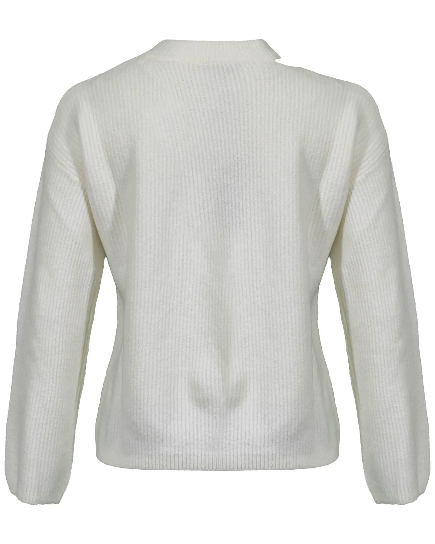 Alexi White Neck Slit Pullover