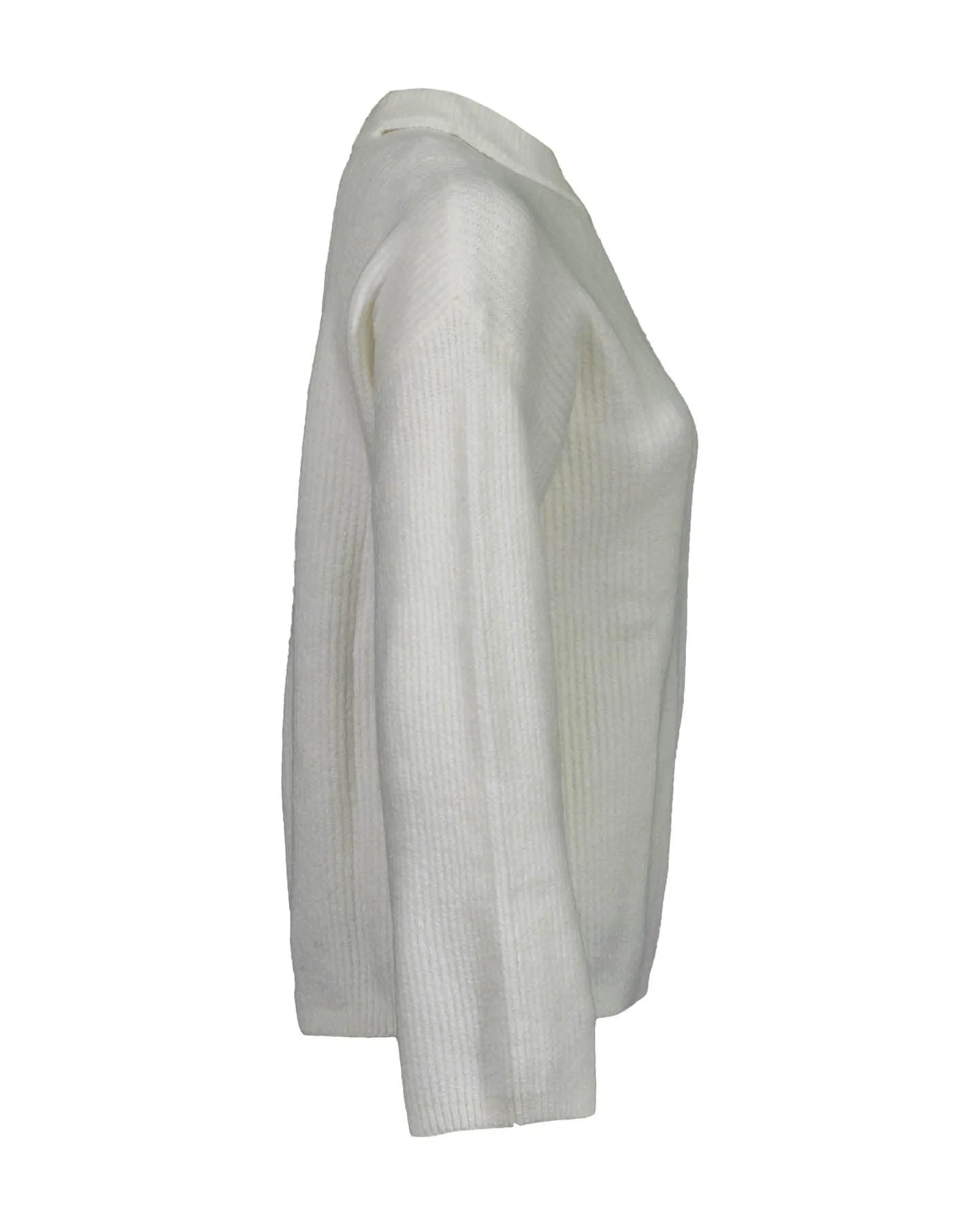 Alexi White Neck Slit Pullover