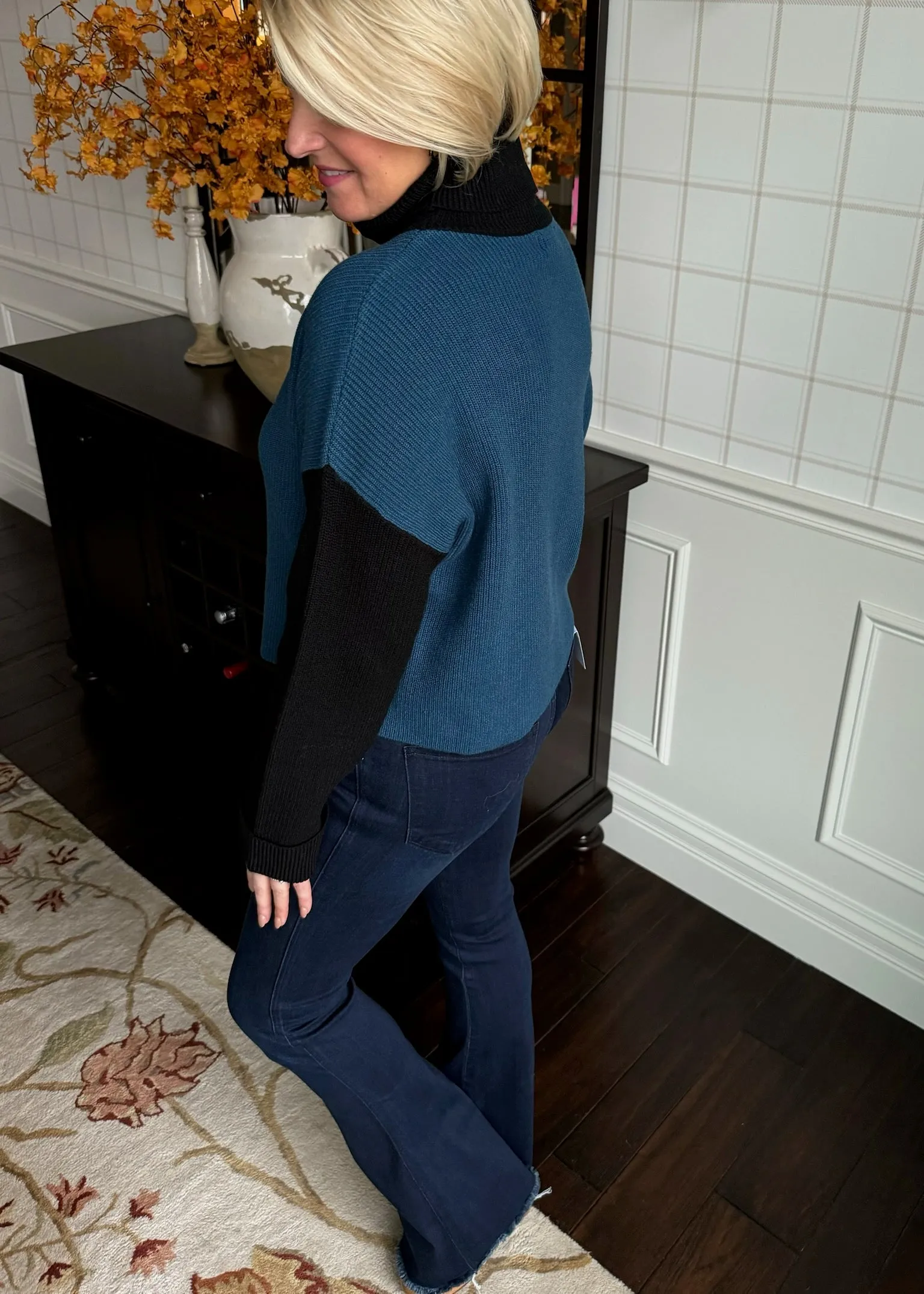 Blue Colorblock Sweater