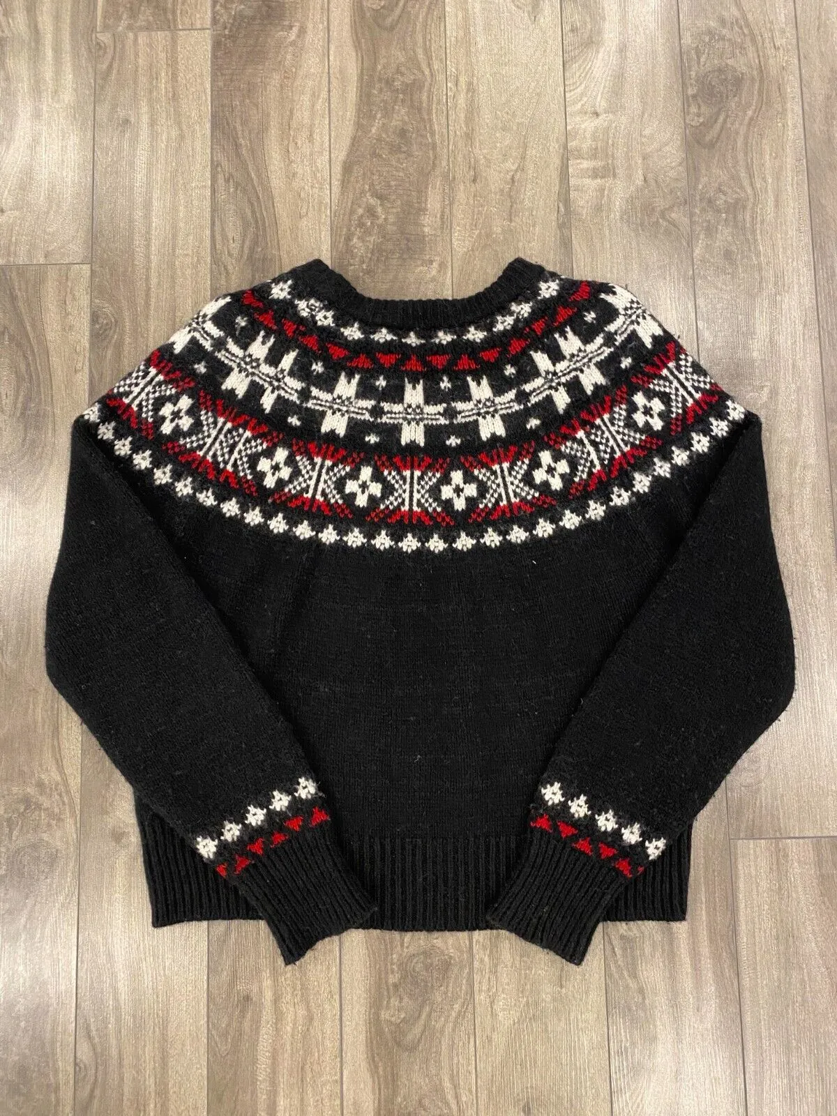 BNWT  Polo Ralph Lauren Fair Isle  Knit Sweater Womens XL Black Wool-Blend