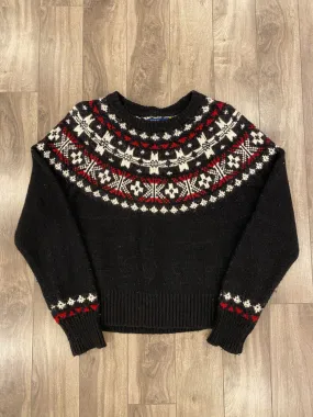 BNWT  Polo Ralph Lauren Fair Isle  Knit Sweater Womens XL Black Wool-Blend