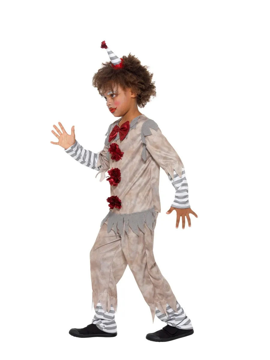Boys Vintage Clown Halloween Circus Fancy Dress Costume