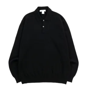 COMME DES GARCONS SHIRT N010 BIG WOOL POLO SWEATER BLACK