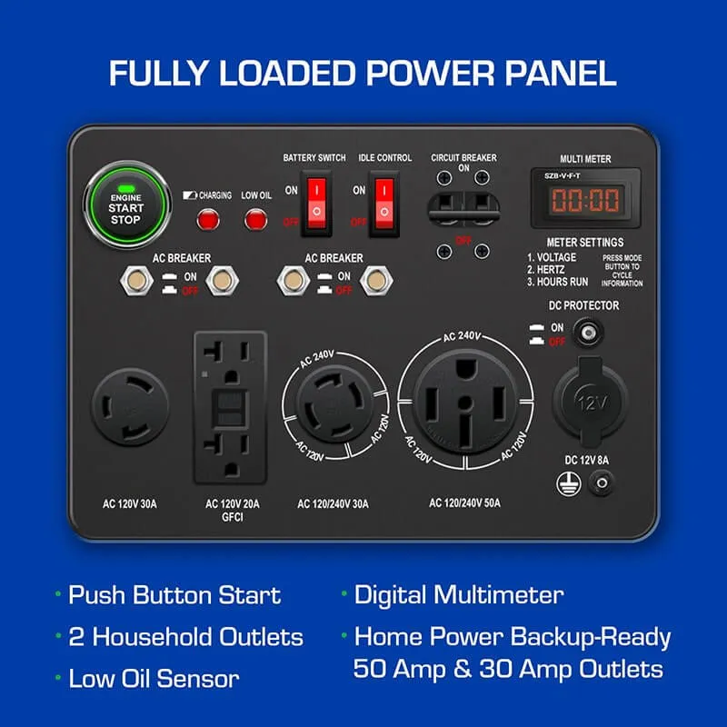 DuroMax XP13000EH 10500W/13000W Electric Start Dual Fuel Generator New
