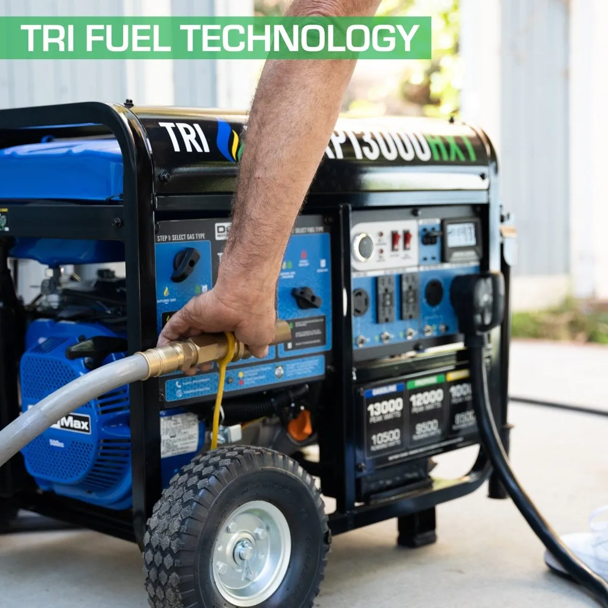 Duromax XP13000HXT - 10500W/13000W Tri-Fuel Generator | Gas, Propane, Natural Gas