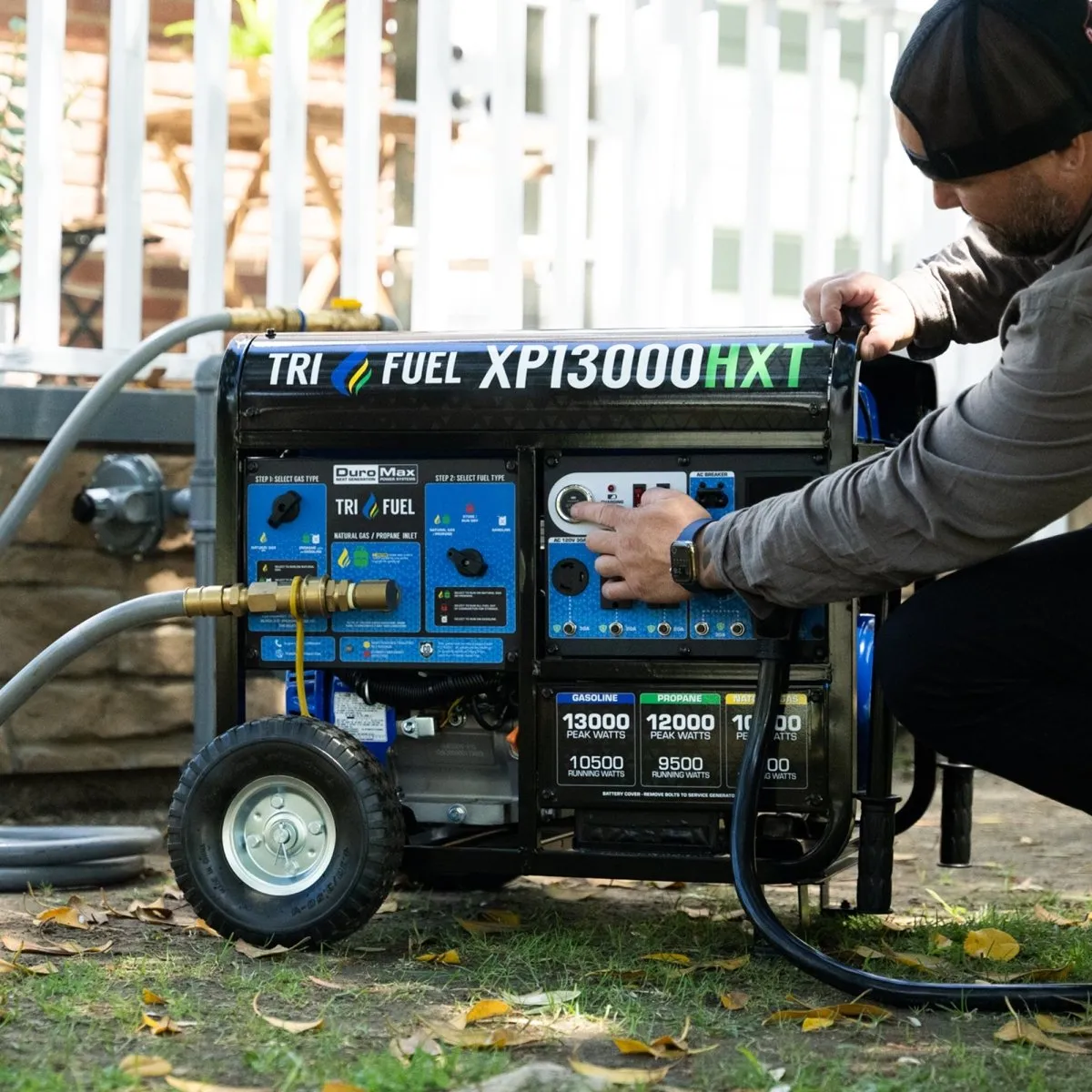 Duromax XP13000HXT - 10500W/13000W Tri-Fuel Generator | Gas, Propane, Natural Gas