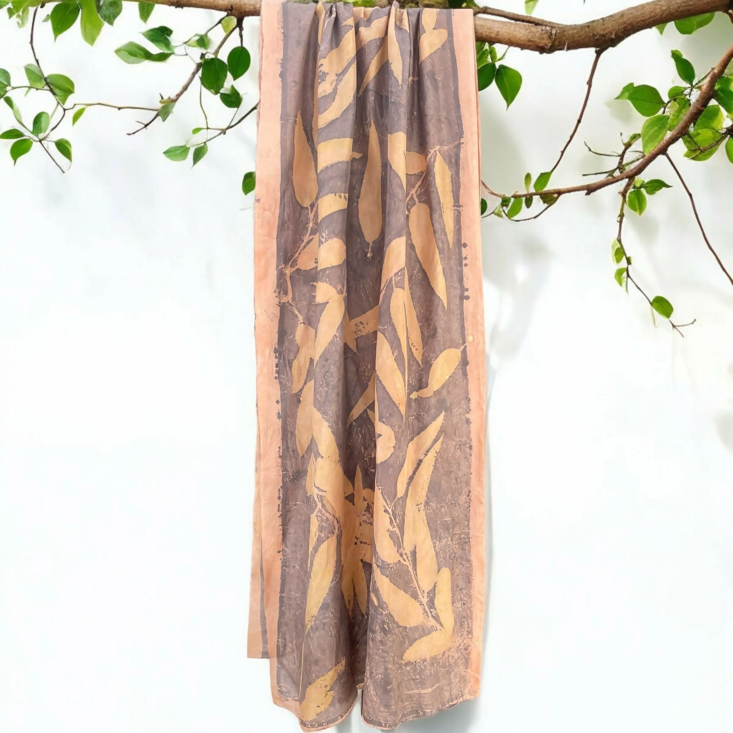 Eco-Printed Earthy Hues Stole