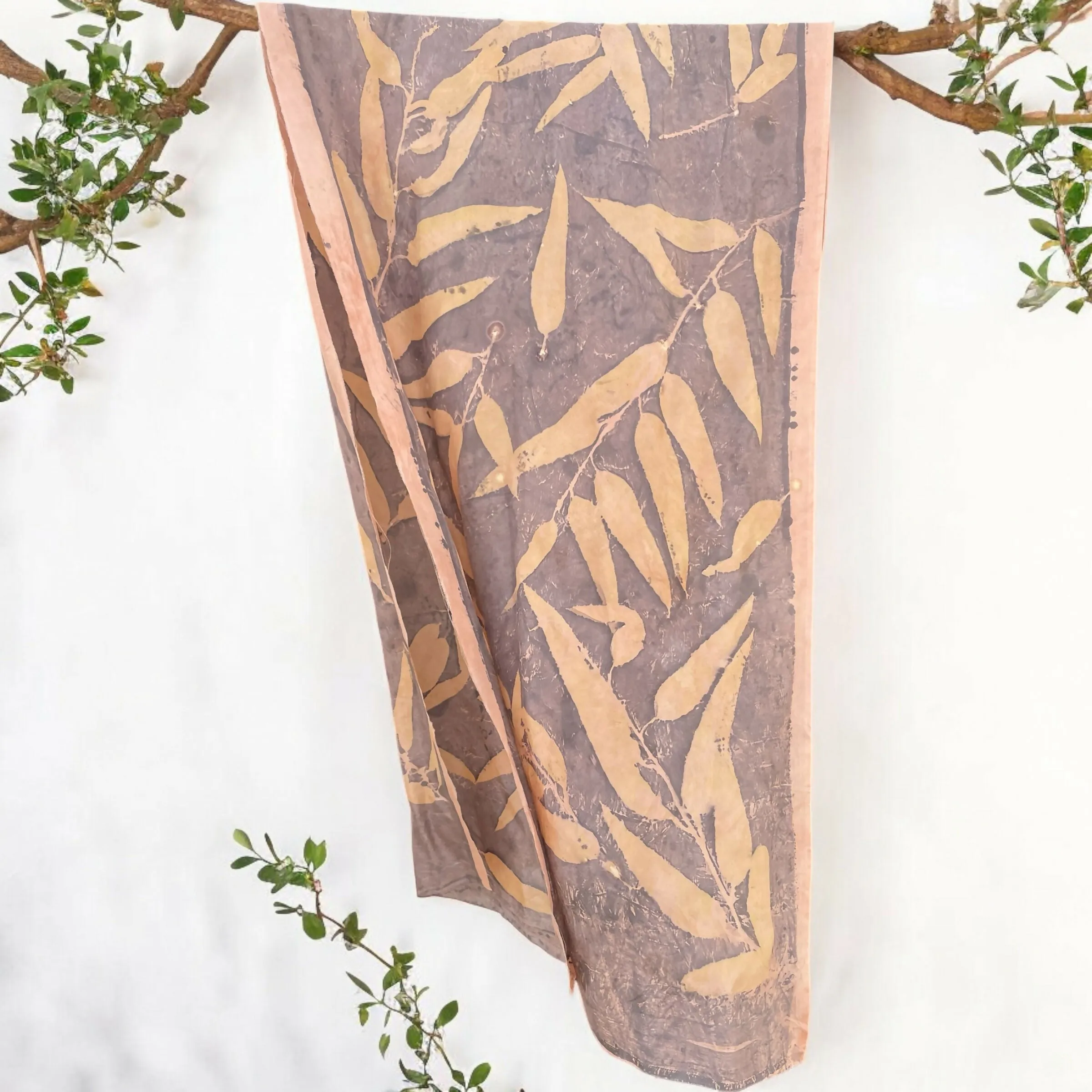 Eco-Printed Earthy Hues Stole