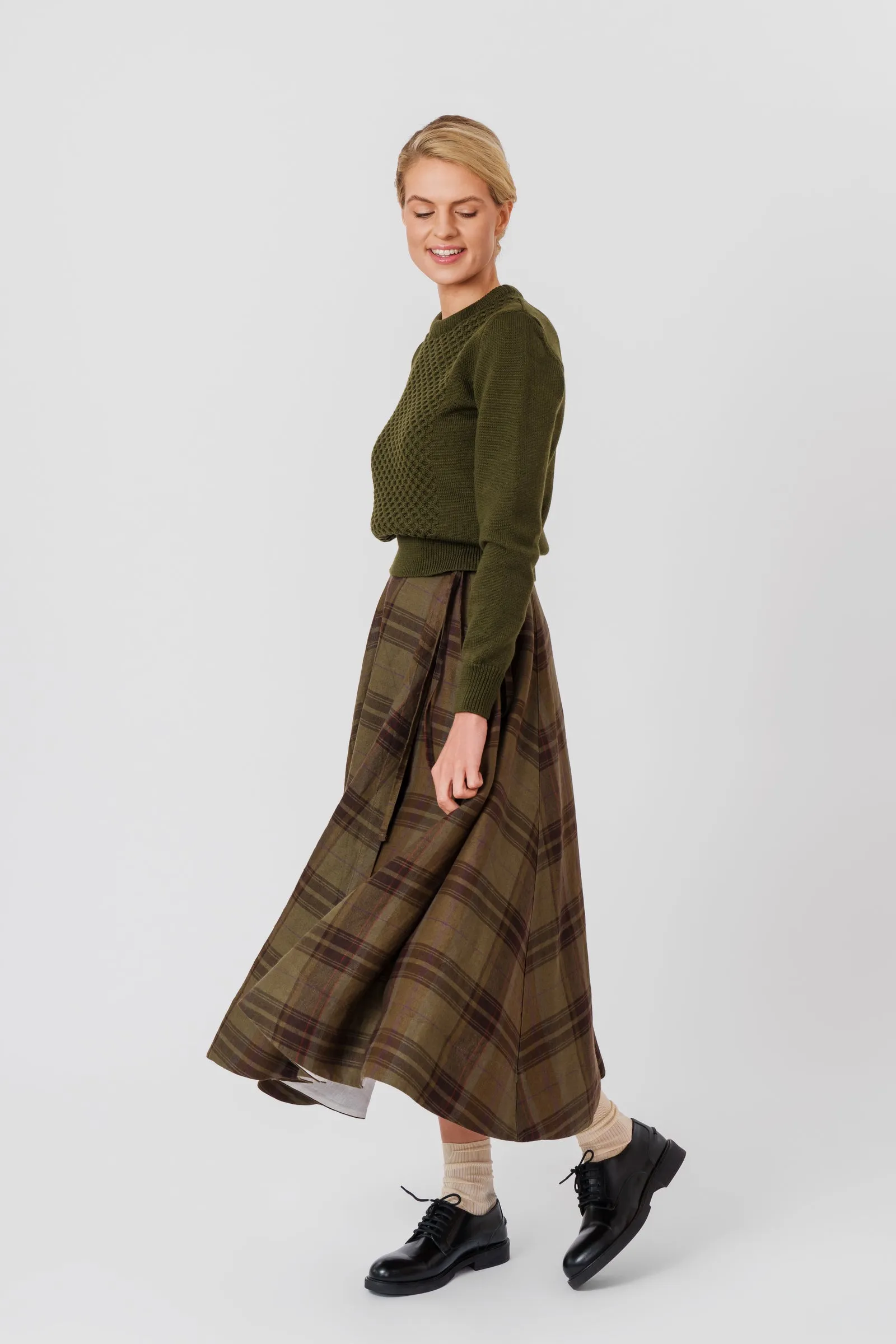 Elaine Pullover, Merino Wool, Moss Green