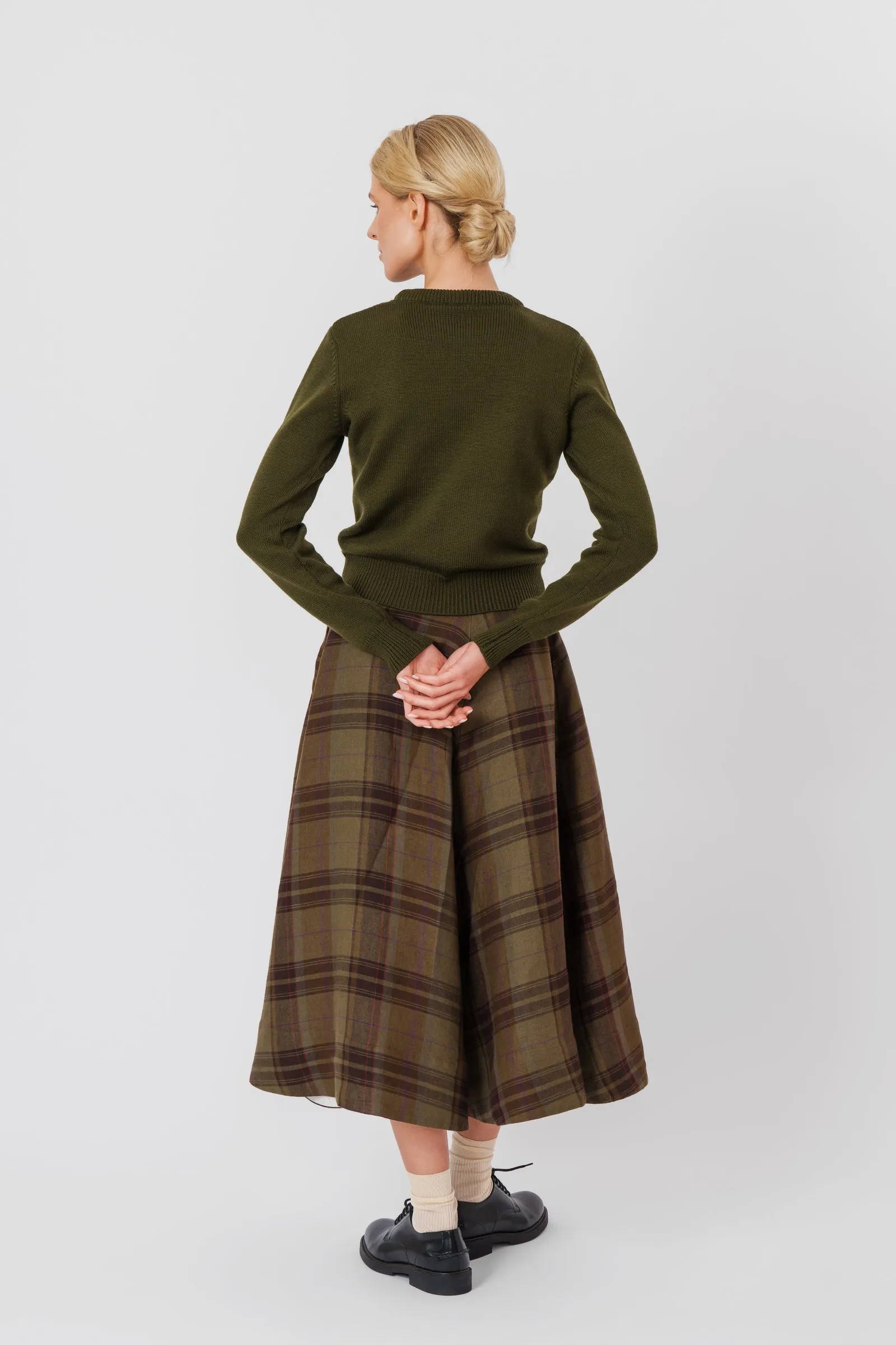 Elaine Pullover, Merino Wool, Moss Green