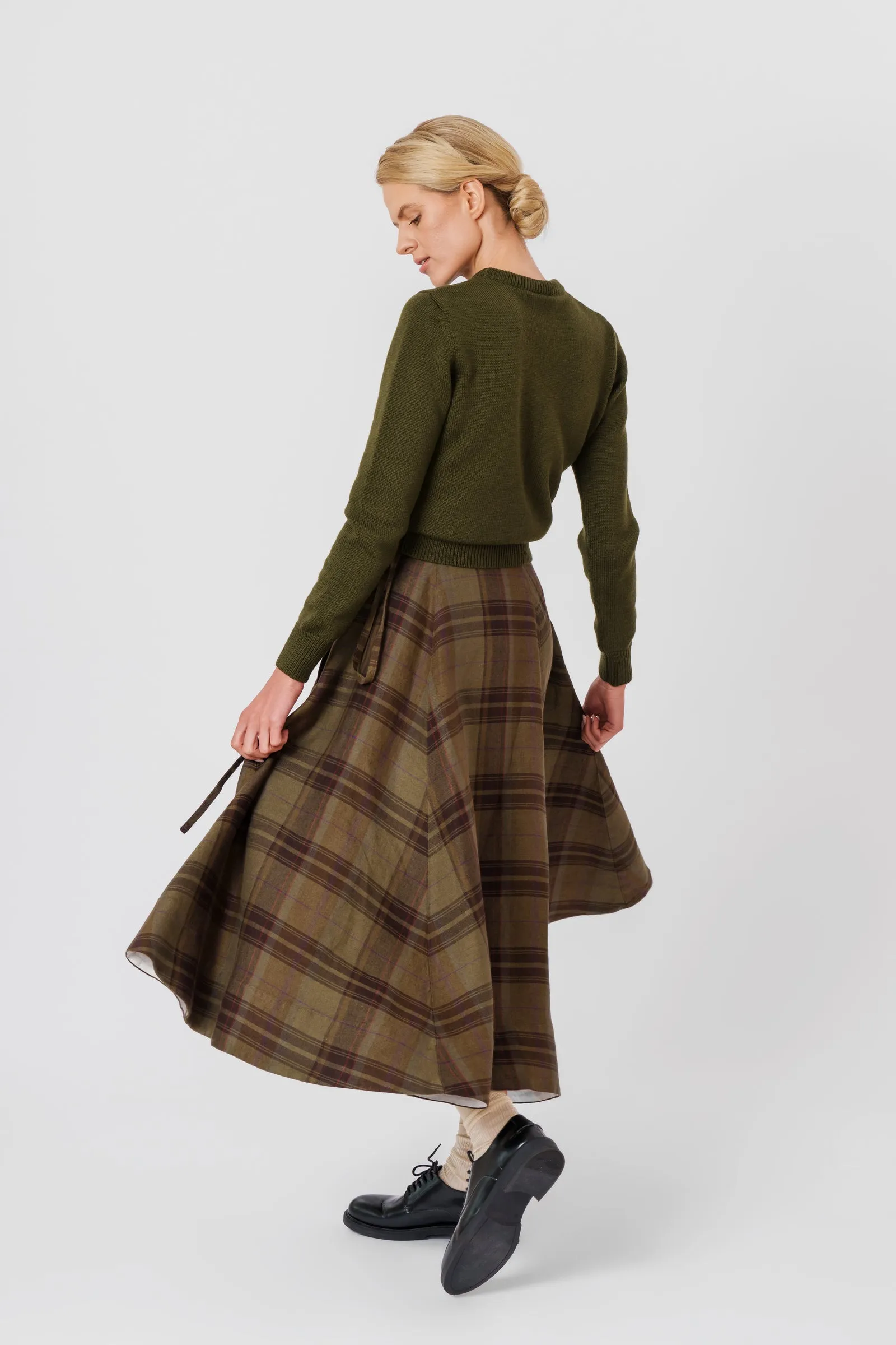 Elaine Pullover, Merino Wool, Moss Green
