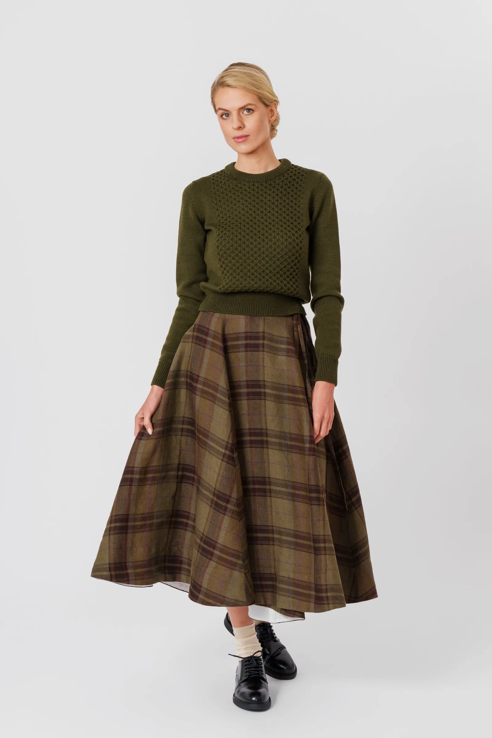 Elaine Pullover, Merino Wool, Moss Green