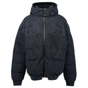 FLEECE PUFFER JACKET / BLACK