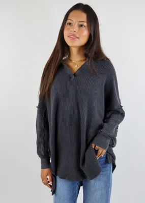 Free People Travis Polo ★ Charcoal