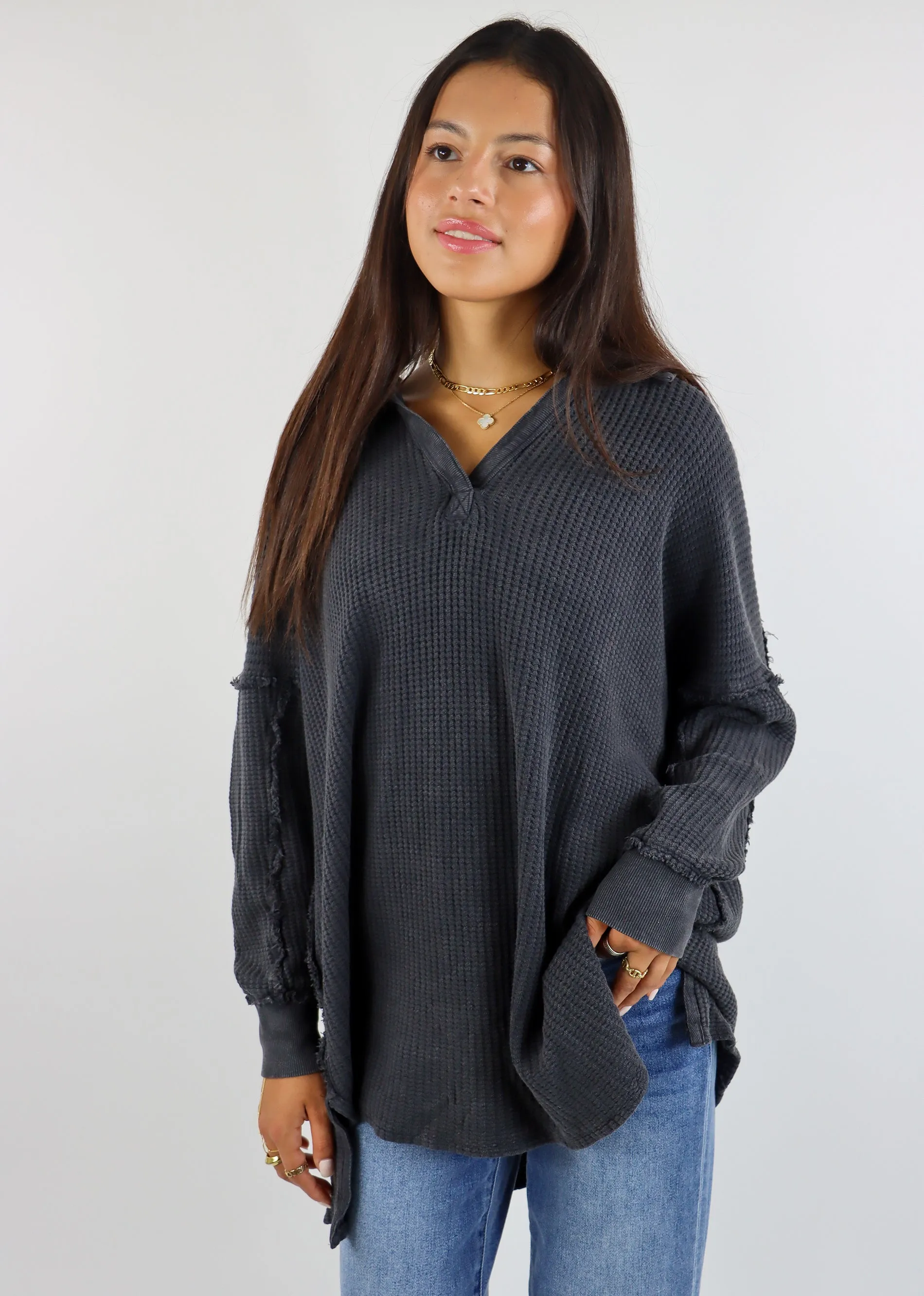 Free People Travis Polo ★ Charcoal