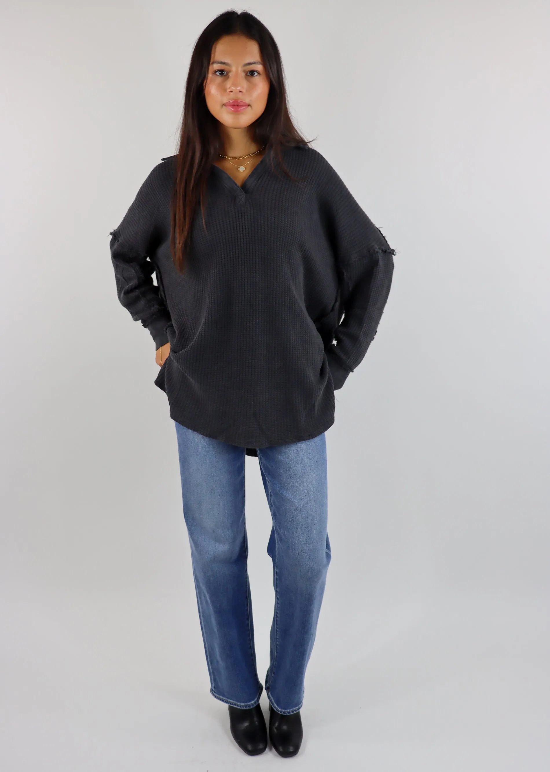 Free People Travis Polo ★ Charcoal