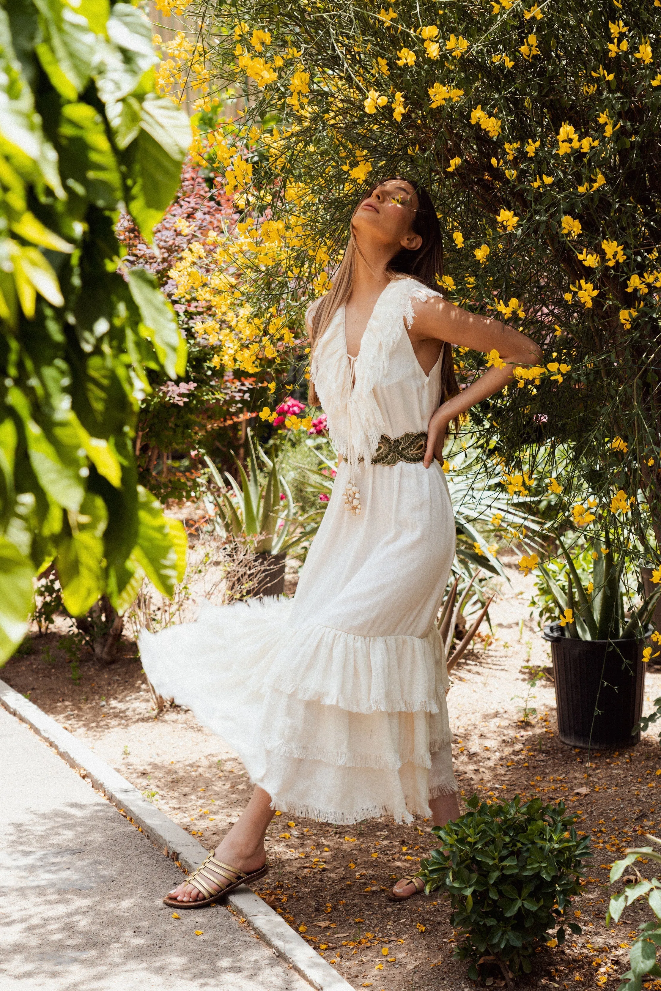 Golan Fringe Dress - Ivory