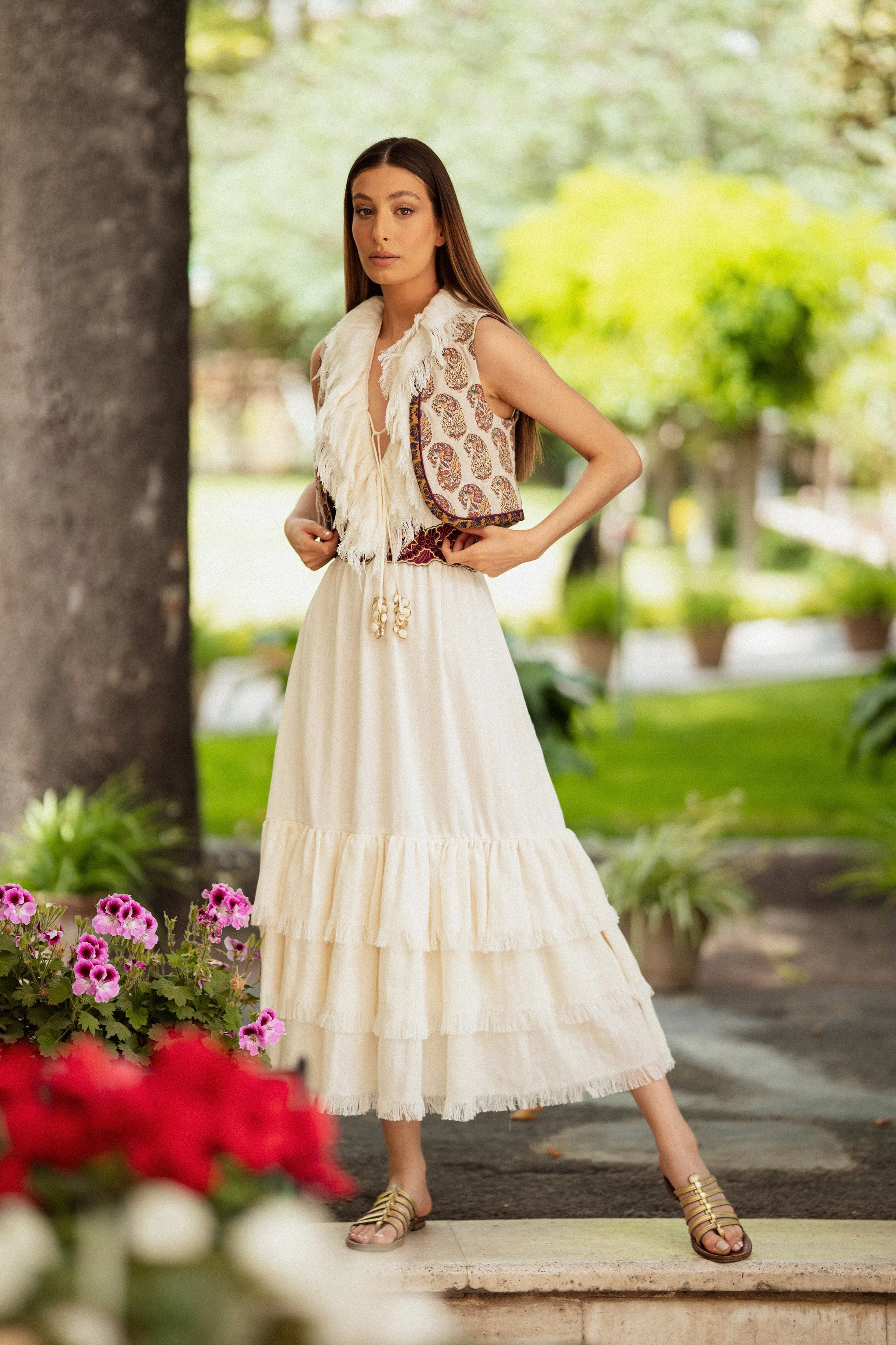 Golan Fringe Dress - Ivory
