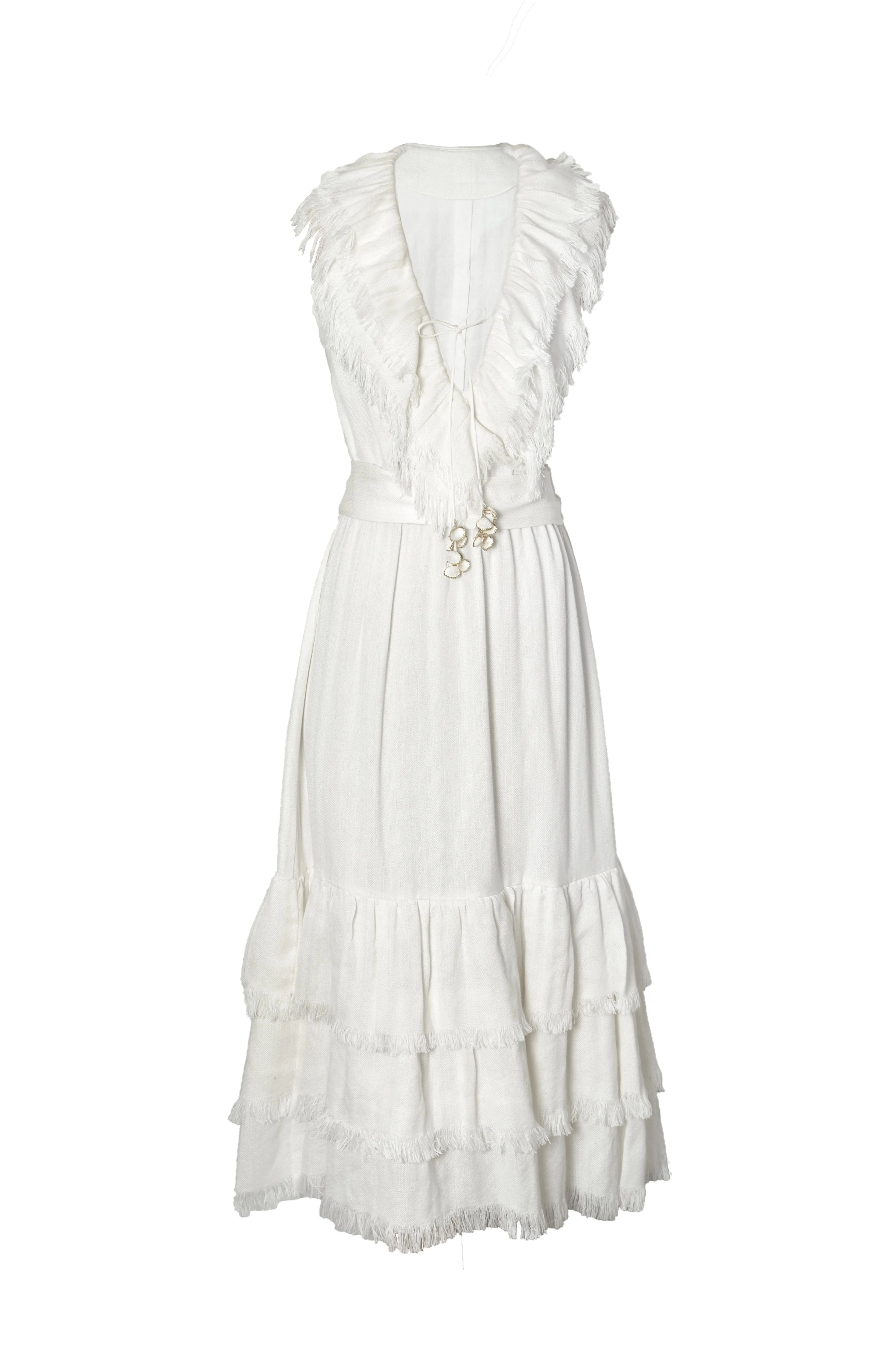 Golan Fringe Dress - Ivory
