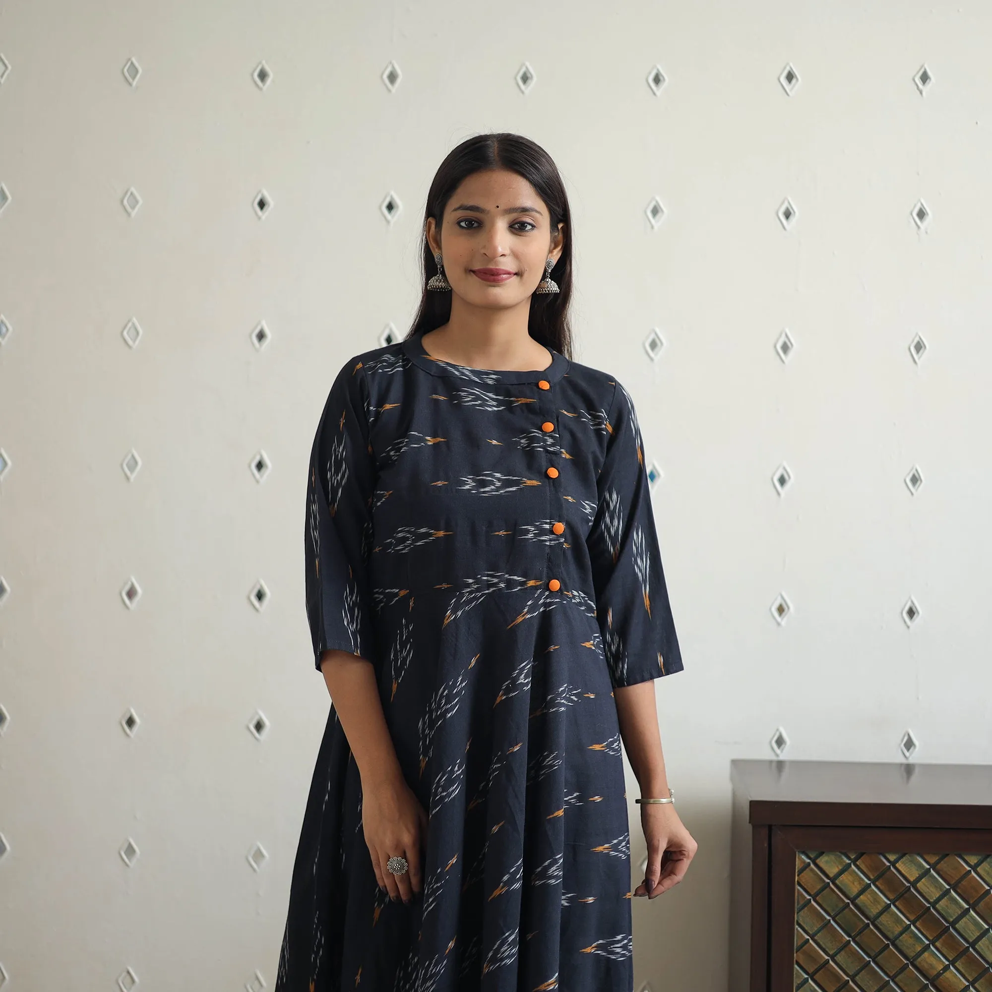 Handloom Cotton Flared Pochampally Ikat Kurta 20