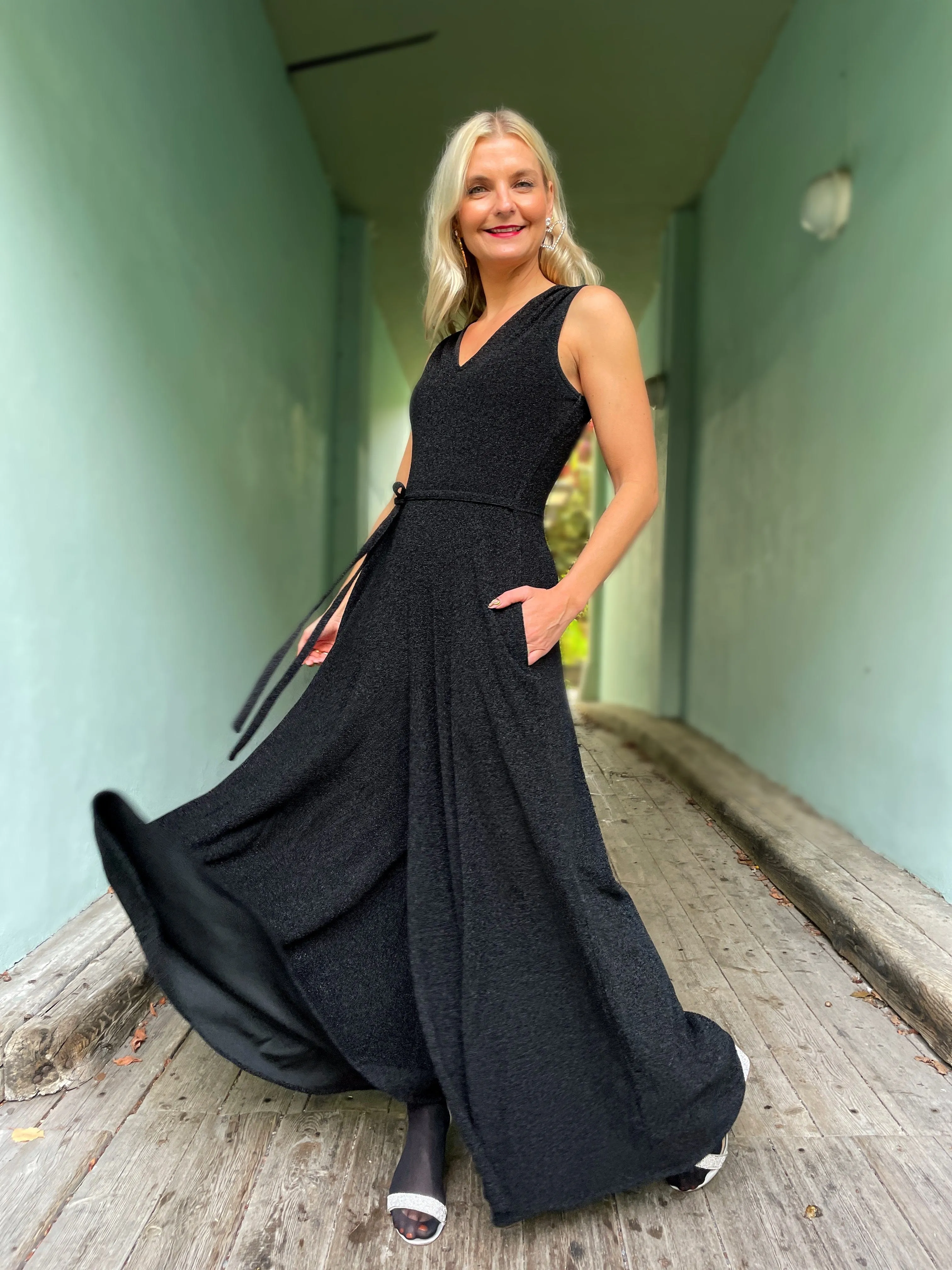 Jolly Jumpsuit lurex - svart