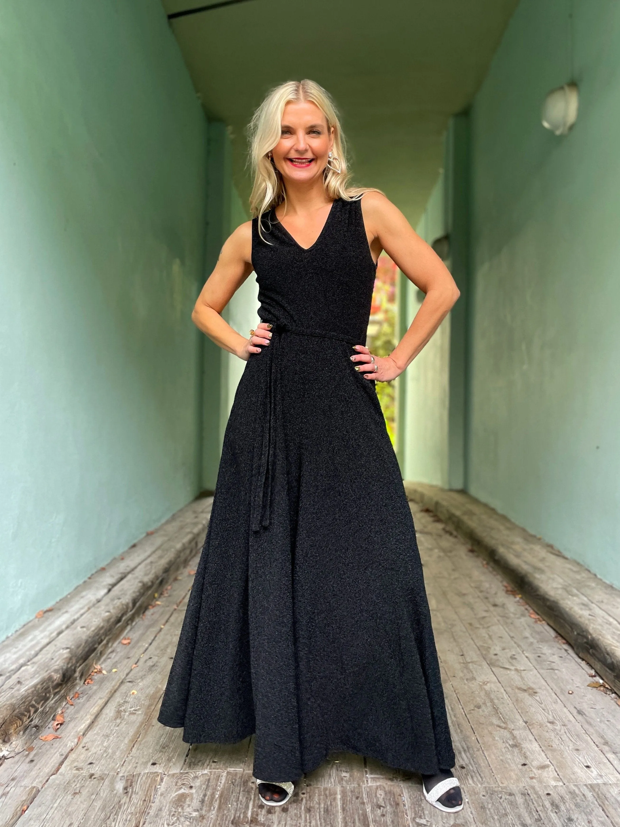 Jolly Jumpsuit lurex - svart