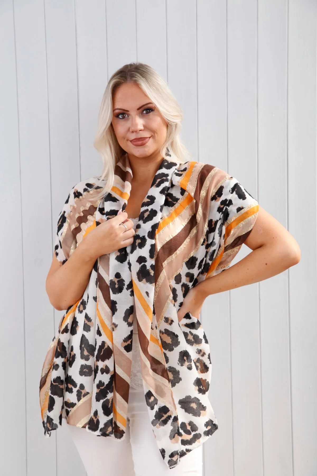 Leopard Gold Fleck Scarf