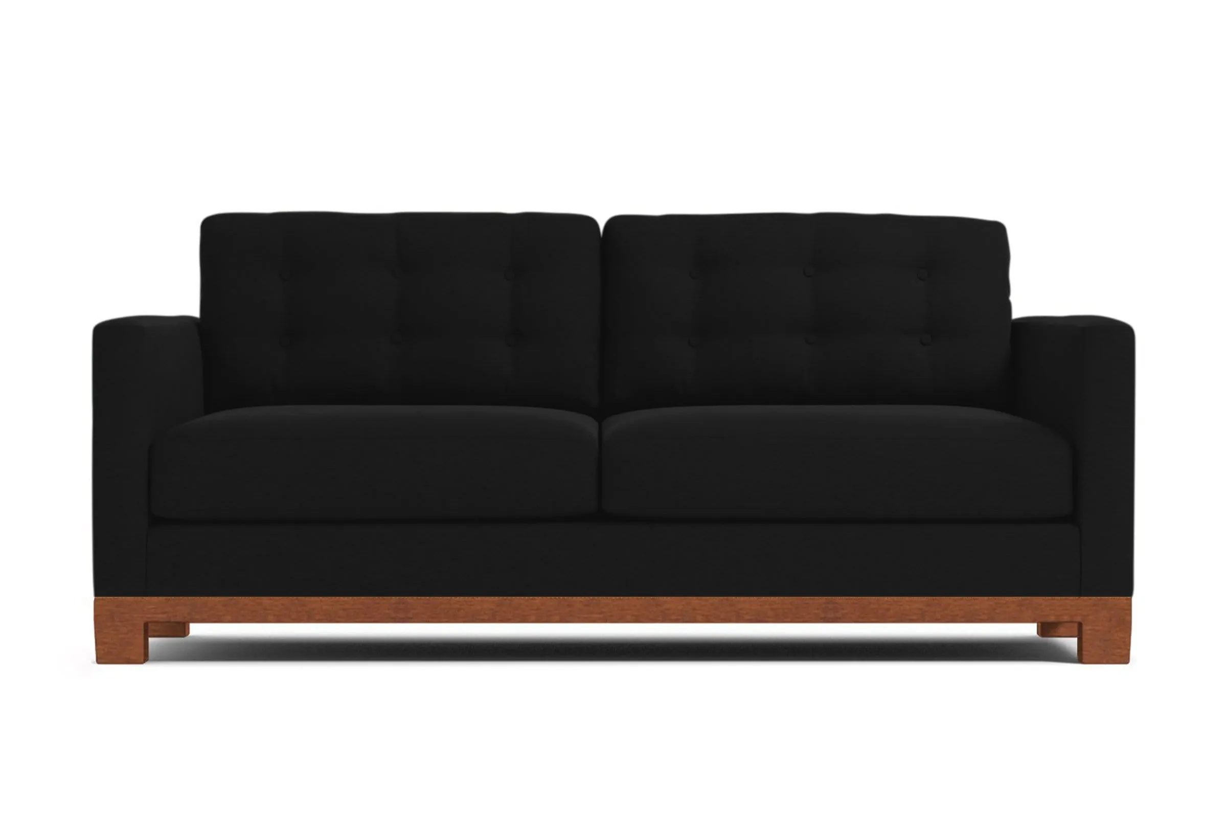 Logan Drive Apartment Size Sleeper Sofa Bed :: Leg Finish: Pecan / Sleeper Option: Memory Foam Mattress