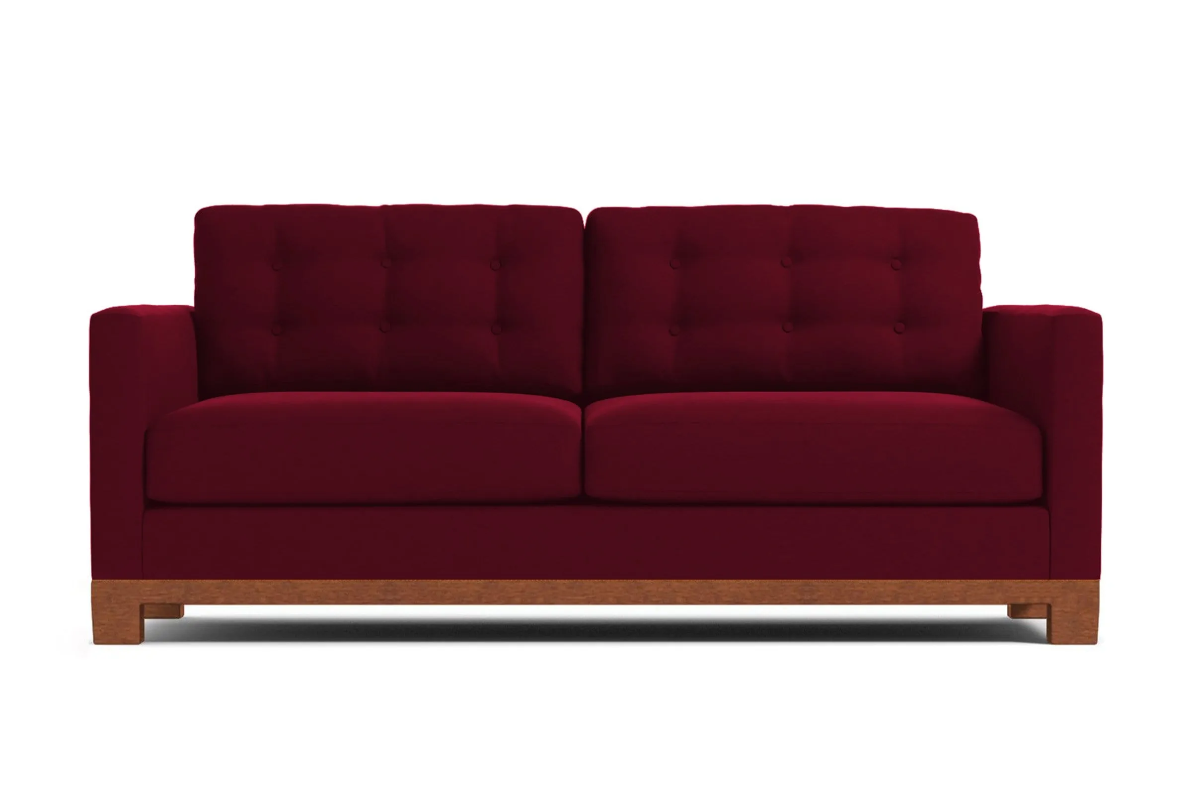 Logan Drive Apartment Size Sleeper Sofa Bed :: Leg Finish: Pecan / Sleeper Option: Memory Foam Mattress