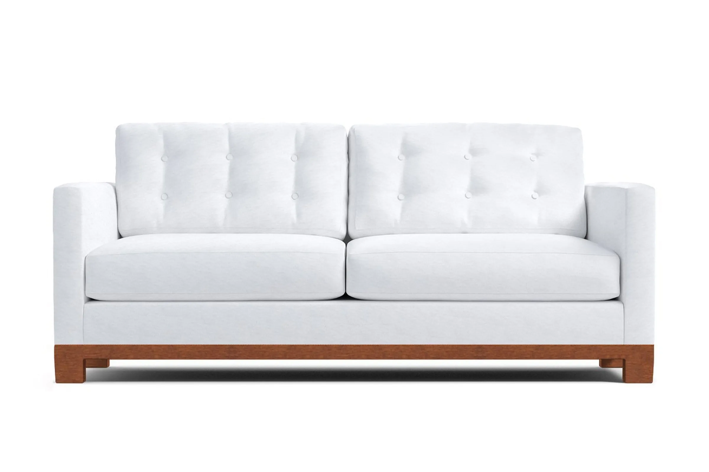 Logan Drive Apartment Size Sleeper Sofa Bed :: Leg Finish: Pecan / Sleeper Option: Memory Foam Mattress