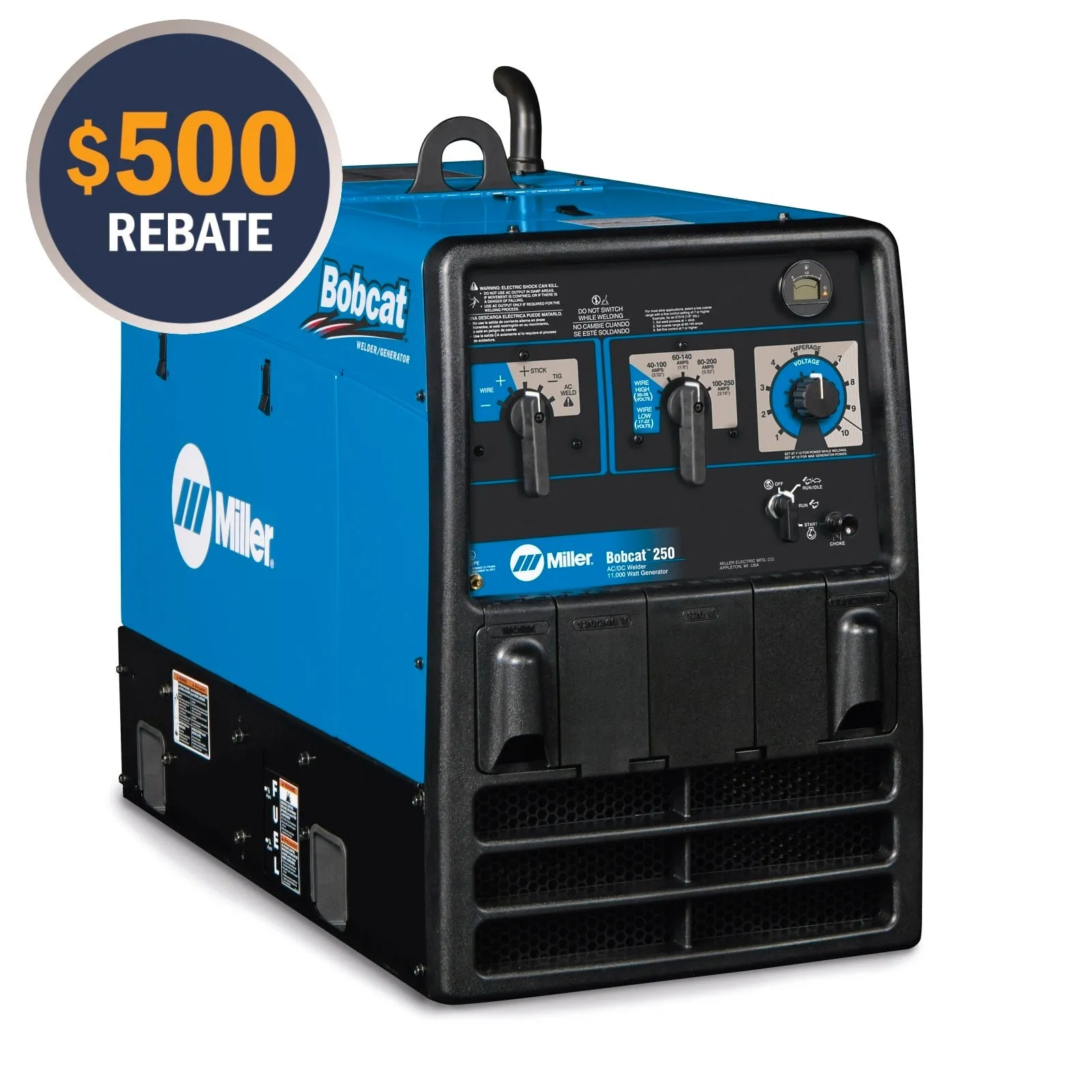 Miller Bobcat 260 Kohler Welder/Generator with GFCI and Remote Start/Stop (907792)