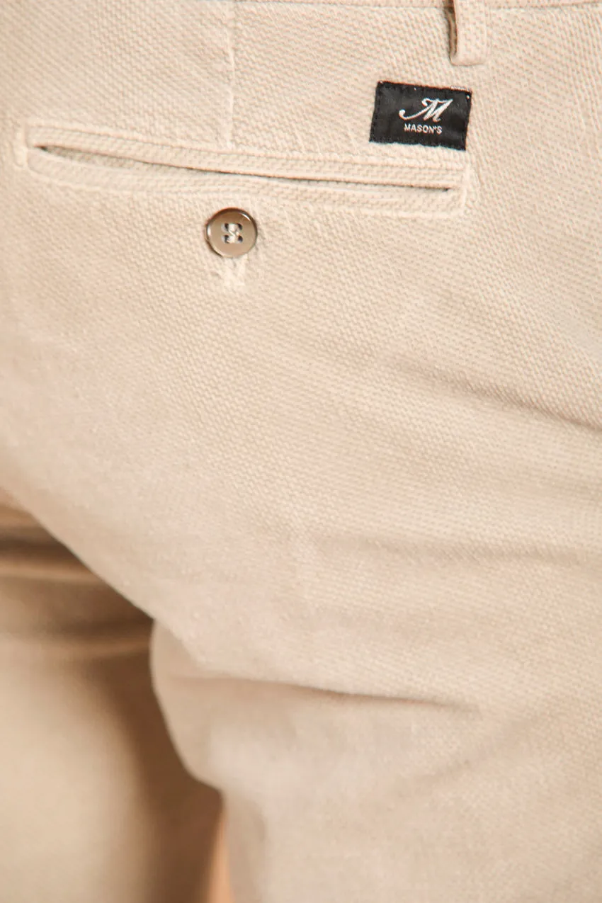 New York pantalone chino uomo in velluto con micro fantasia regular fit