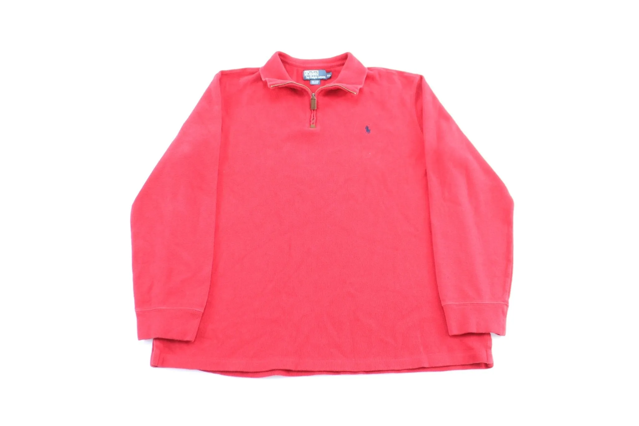 Polo by Ralph Lauren Embroidered Red Zip Up Sweater