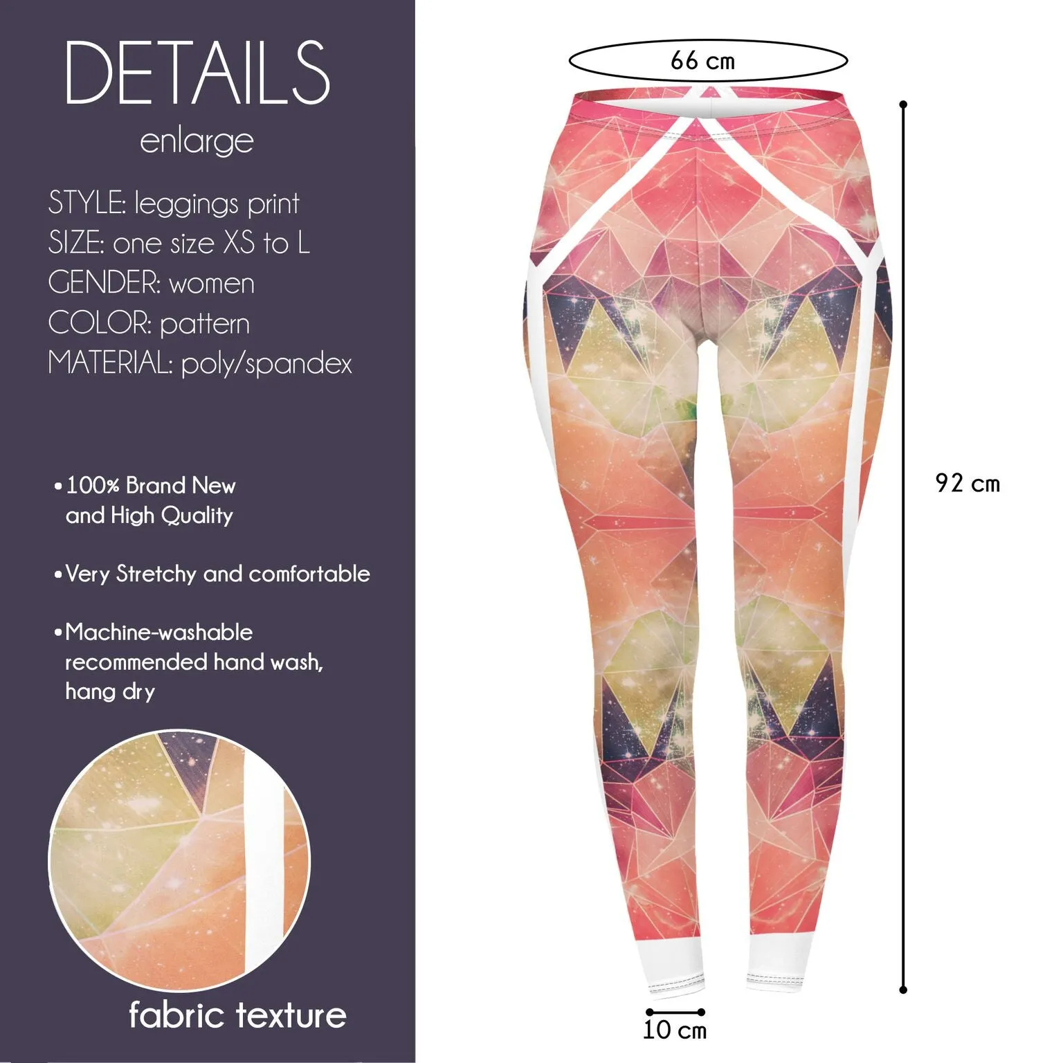 Regular Leggings (8-12 UK Size) - Active Poly Cosmos