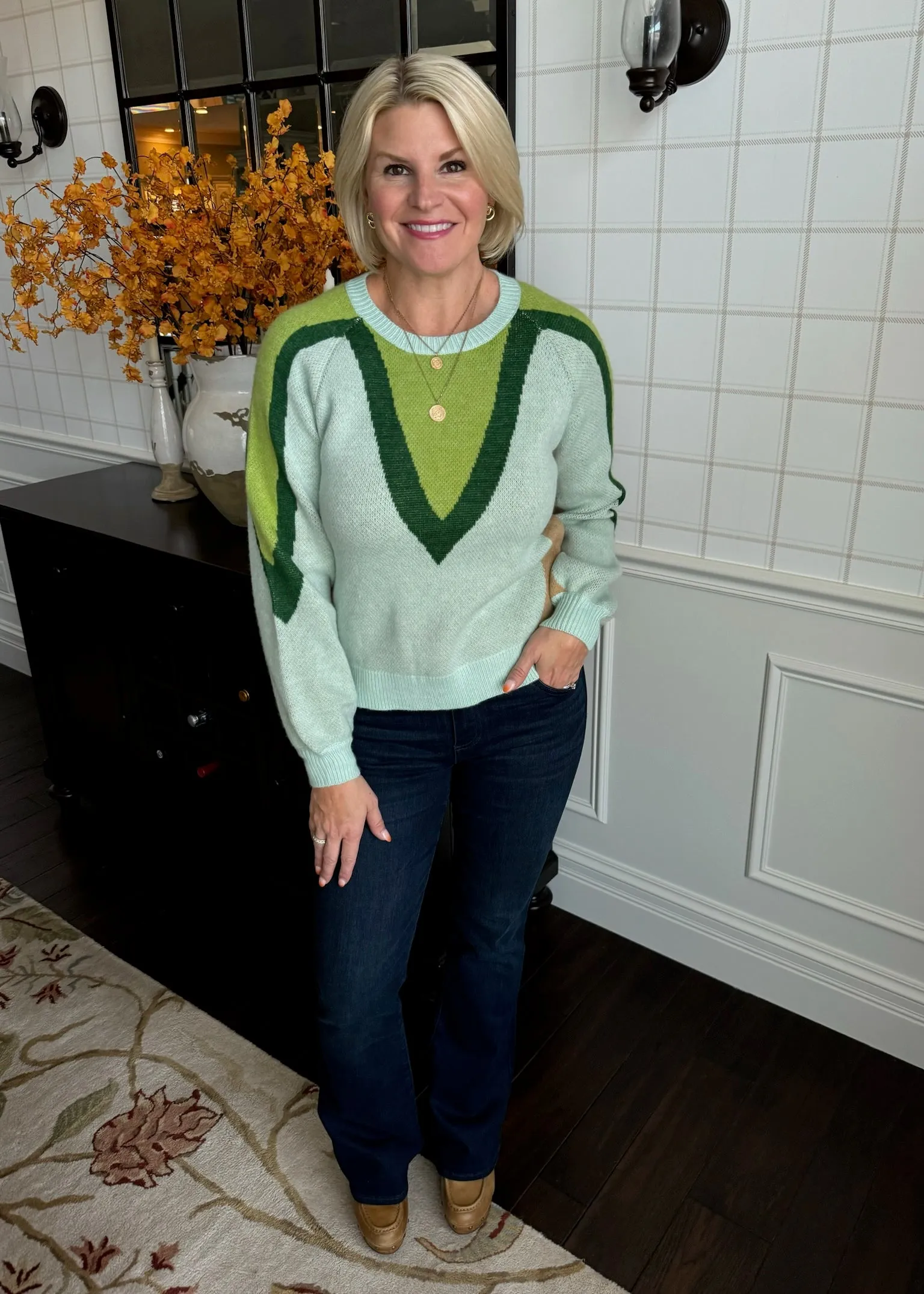Sage and Lime Green Sweater