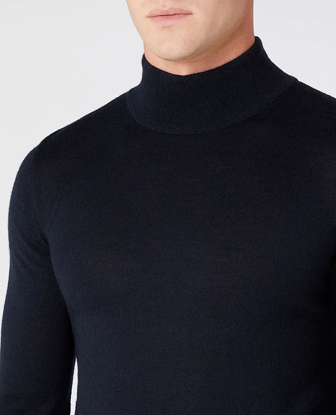 Slim Fit Merino Wool-Blend Turtle Neck