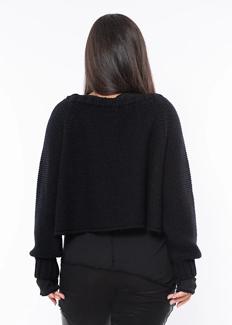 SORT AARHUS CROPPED KNIT