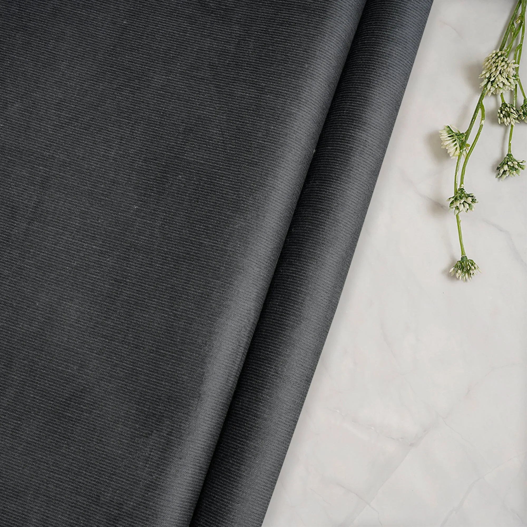 Steel Gray Imported Bottom Weight Cotton Corduroy Fabric (58" Width)