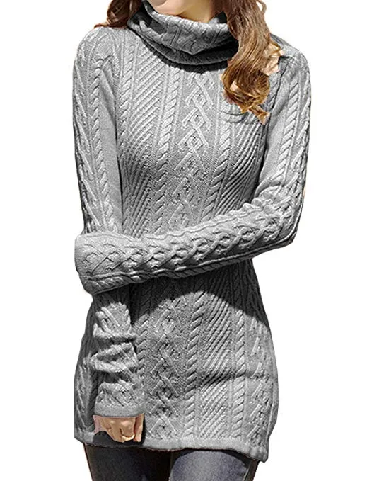TastyHottie - Women Polo Neck Knit Stretchable Elasticity Long Slim Sweater