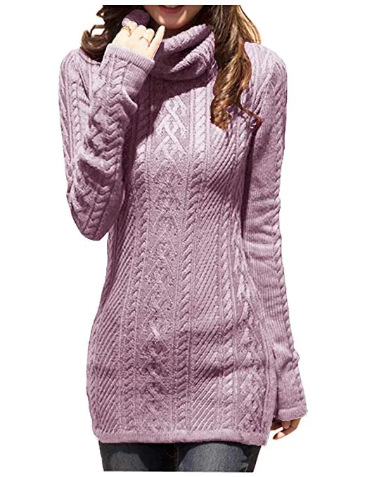 TastyHottie - Women Polo Neck Knit Stretchable Elasticity Long Slim Sweater