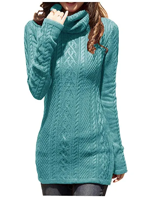 TastyHottie - Women Polo Neck Knit Stretchable Elasticity Long Slim Sweater