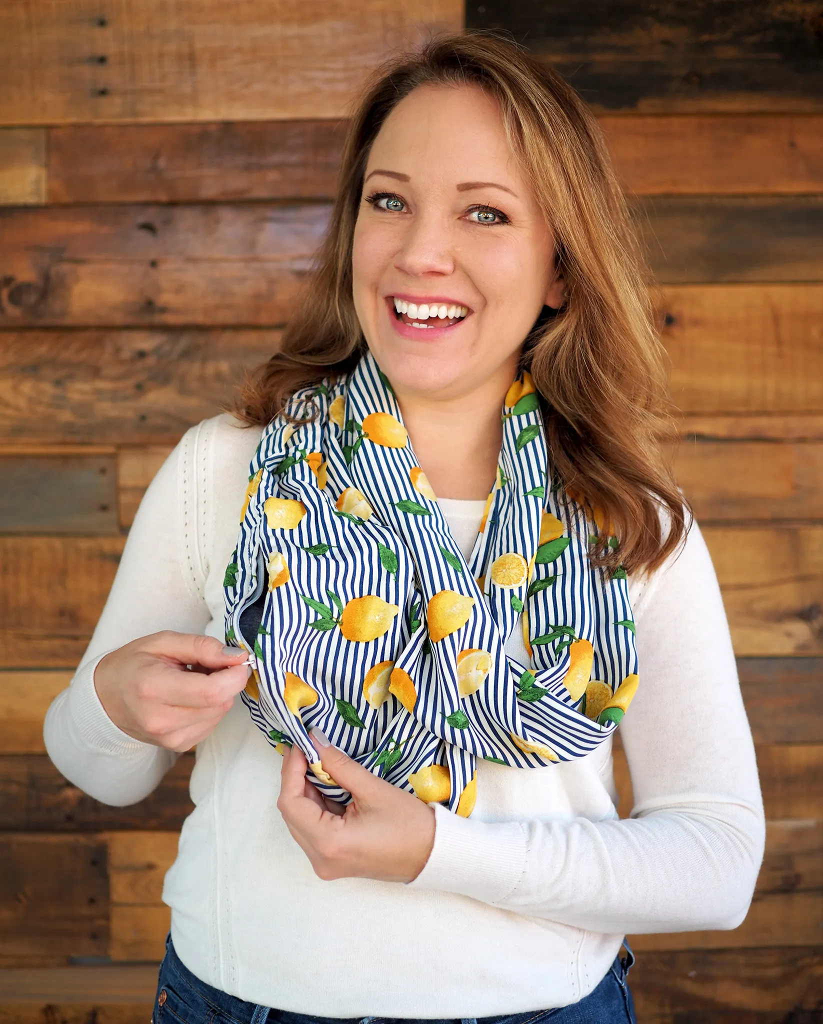The Travel Bite Limoncello Navy Scarf