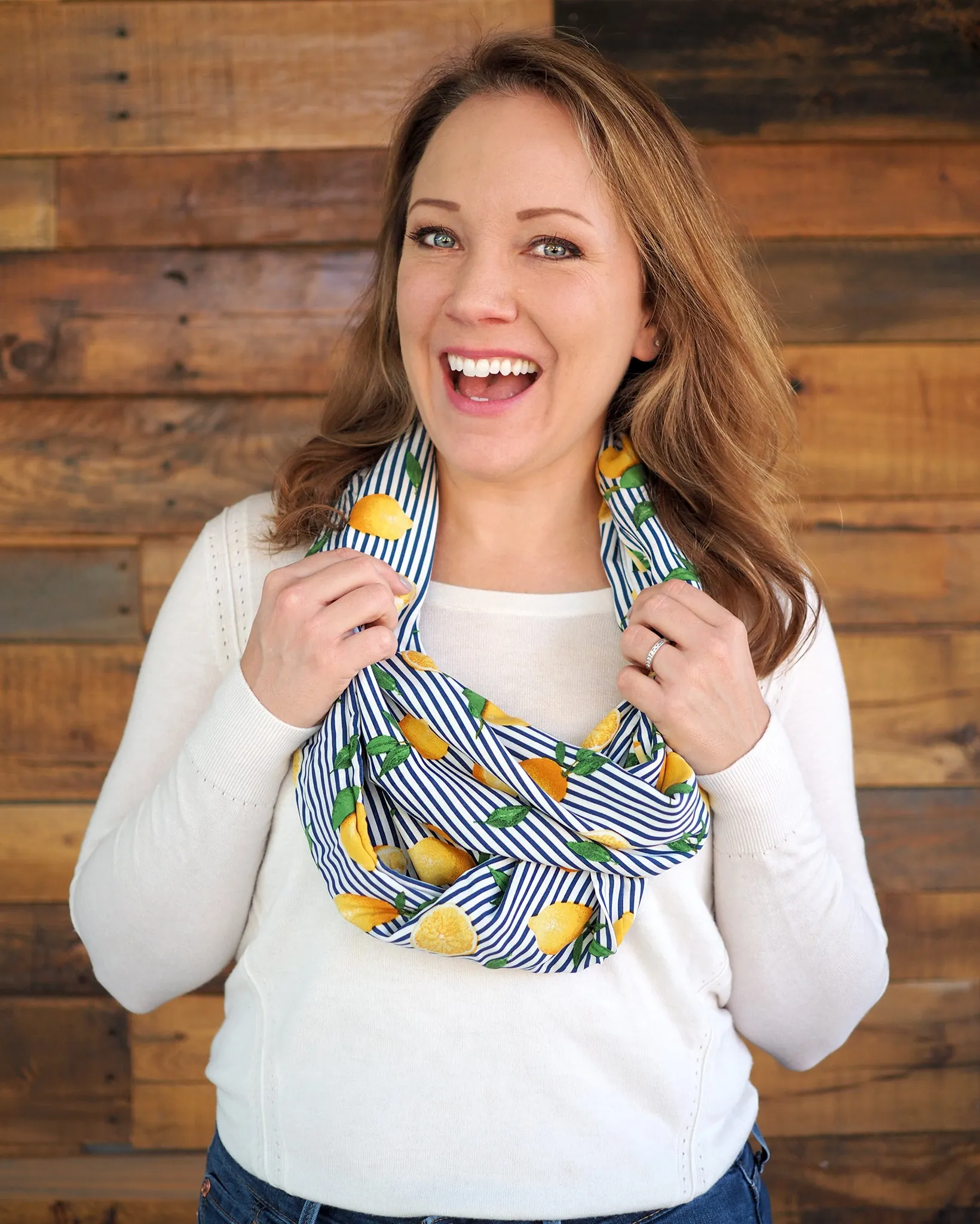 The Travel Bite Limoncello Navy Scarf