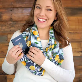 The Travel Bite Limoncello Navy Scarf
